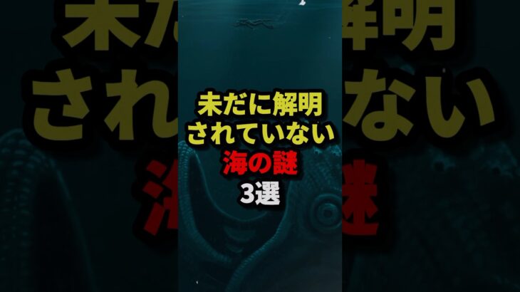 未だに解明されていない海の謎3選 #都市伝説 #ホラー #雑学