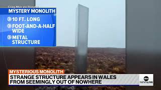 2024年 Monolith mystery reemerges in Wales, prompting speculation of space aliens