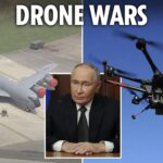 2024年 Fears swarms of RUSSIAN drones are targeting US airbases in UK which are set to store nukes