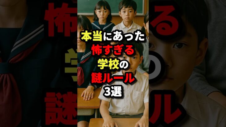 本当にあった怖すぎる学校の謎ルール3選　#都市伝説