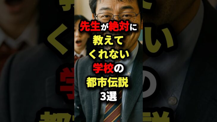先生が絶対に教えてくれない学校の都市伝説3選　#都市伝説