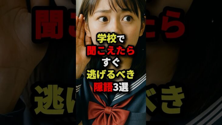 学校で聞こえたらすぐ逃げるべき隠語3選 #都市伝説