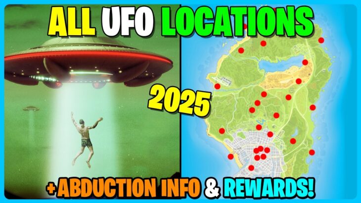 2024年 ALL UFO LOCATIONS In GTA 5 Online 2025! +How To Get Abducted By Aliens!