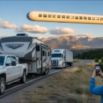 2024年 Camionista scende dal mezzo e riprende un UFO. #alien #camion #sigariforme