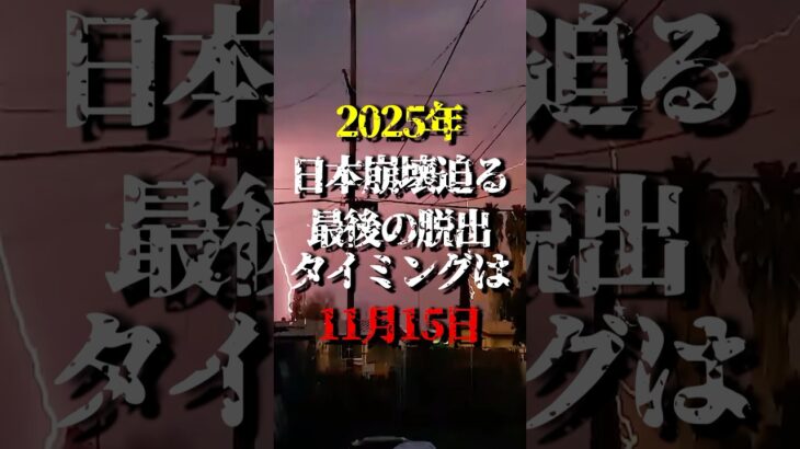 2025年、日本崩壊迫る！最後の脱出のタイミングは11月15日！